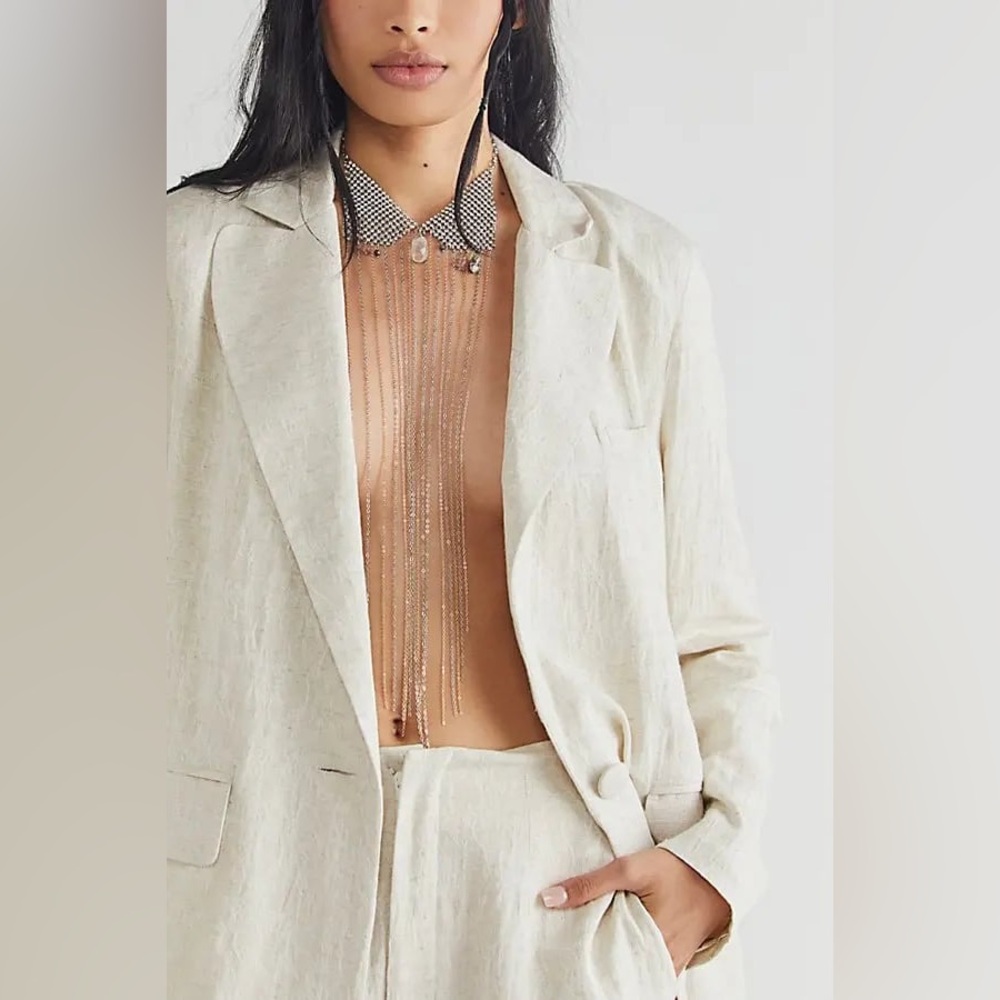 New🌟FREE PEOPLE 
No Halo Body Chain By - Silver